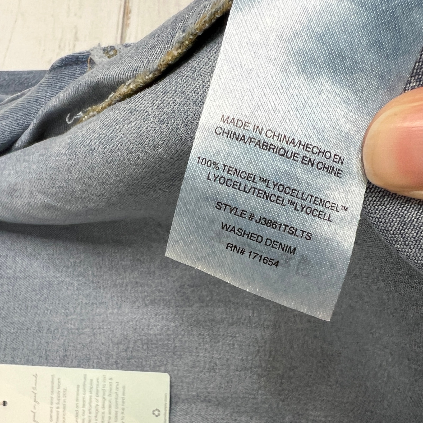 Thread & Supply Denim Blazer Jean Jacket Small Blue Open Front Lightweight — image 8 of 8